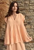 Tasha Cushion Cotton Cap Sleeve Tier Top Soft Apricot